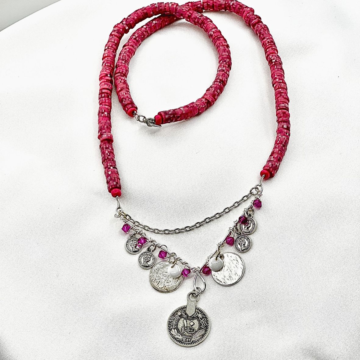 Bohemian Coin Heishi Necklace